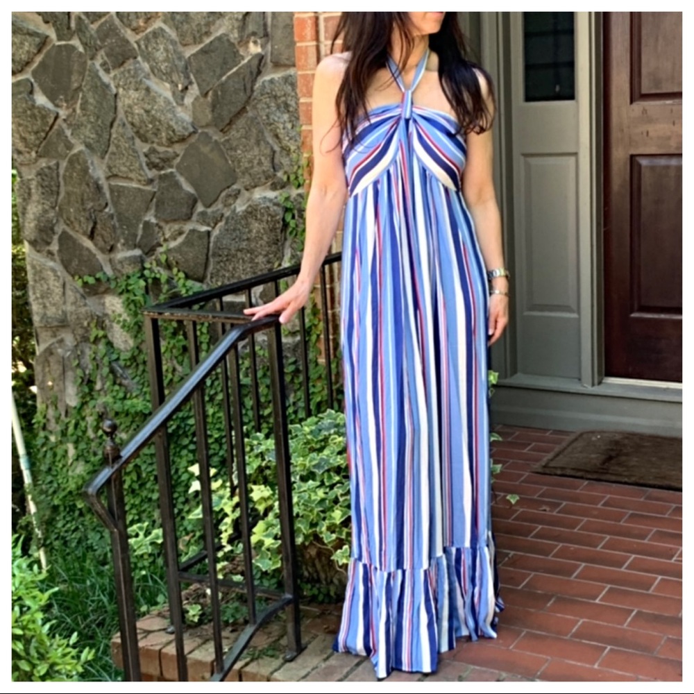 Gorgeous multi striped halter maxi dress - Picture 3 of 8